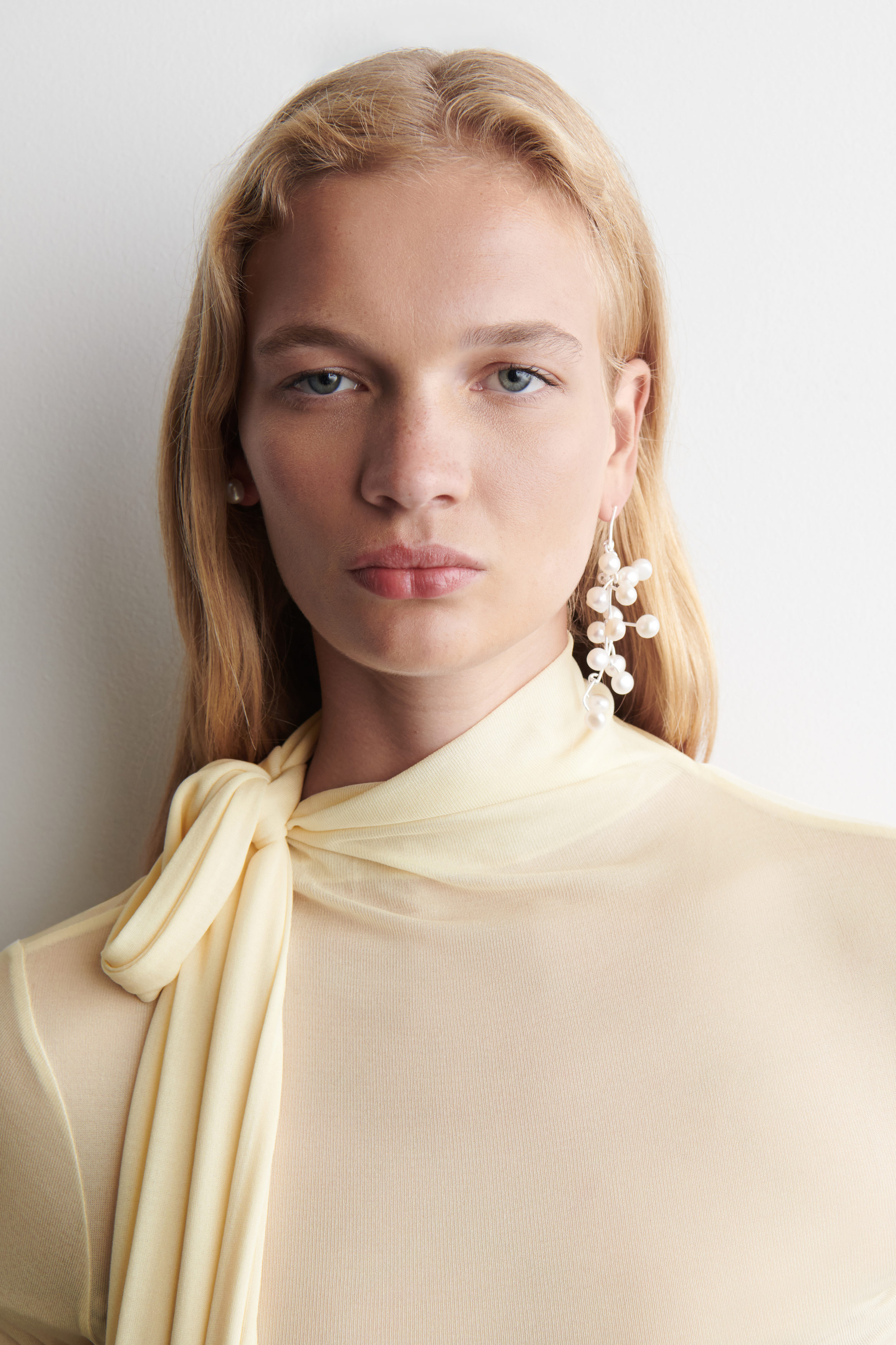 Mismatched Cascading Freshwater Pearl Earrings