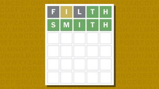 Wordle answer for game 981 on a yellow background