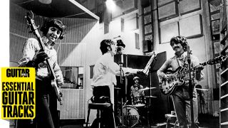 Rock and roll band 'The Beatles' rehearse their song 'All You Need Is Love' for 'Our World' the first live satellite uplink performance broadcast to the world on June 25, 1967 in London, England.