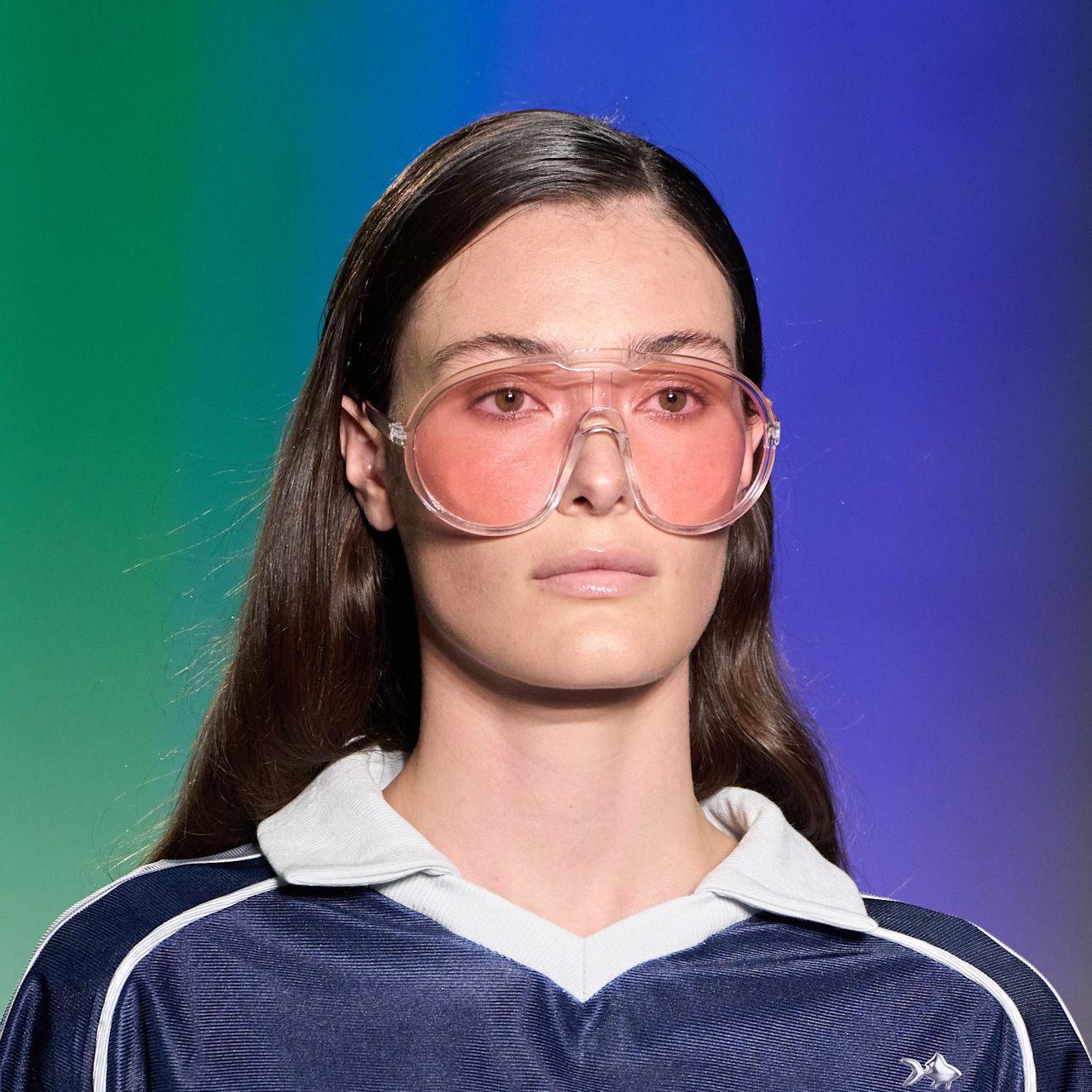 runway model with sunglasses
