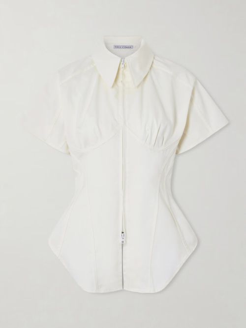 Paneled Twill Blouse
