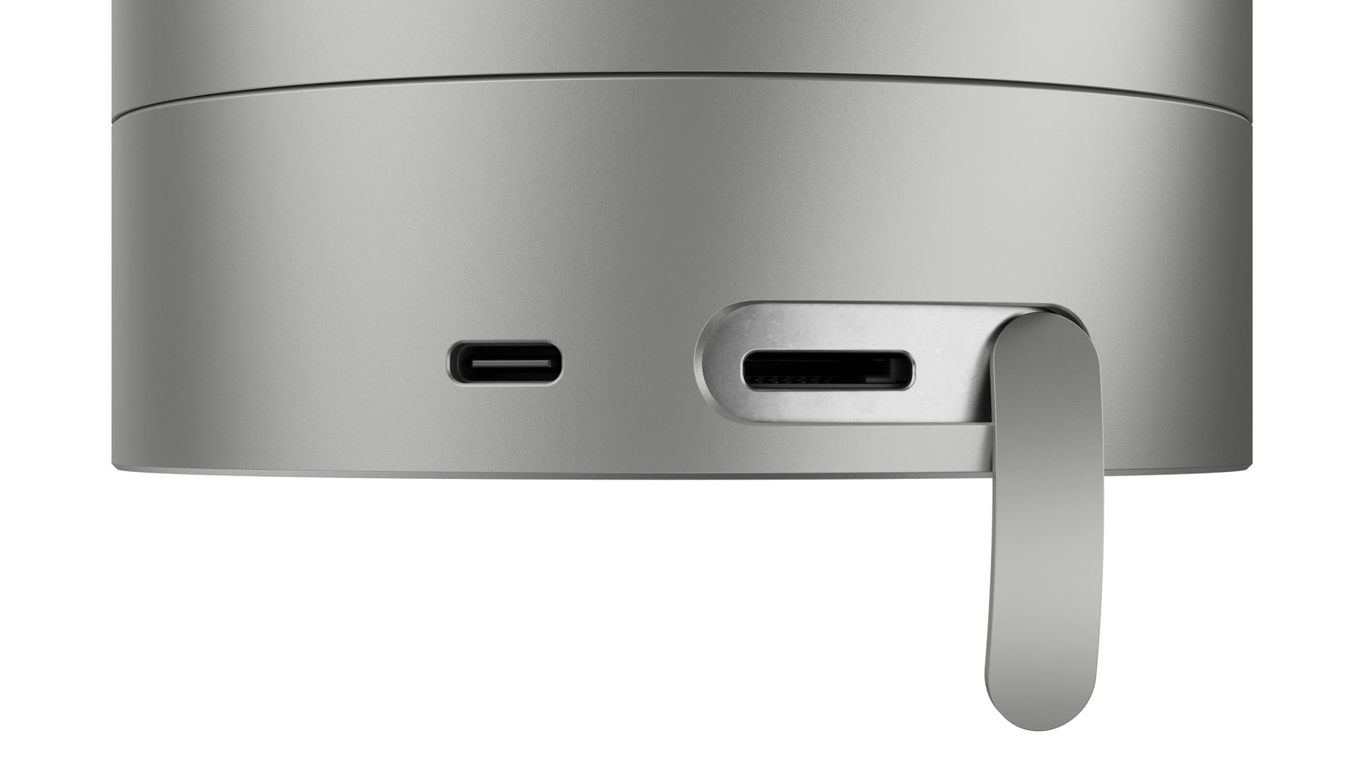 The USB-C and ethernet port on the Vaonis Atlas SkyDock, against a white background.