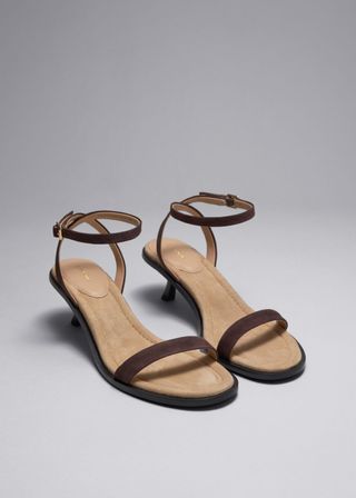 Kitten Heel Leather Sandals