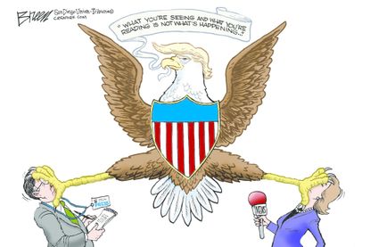 Political cartoon U.S. Trump media