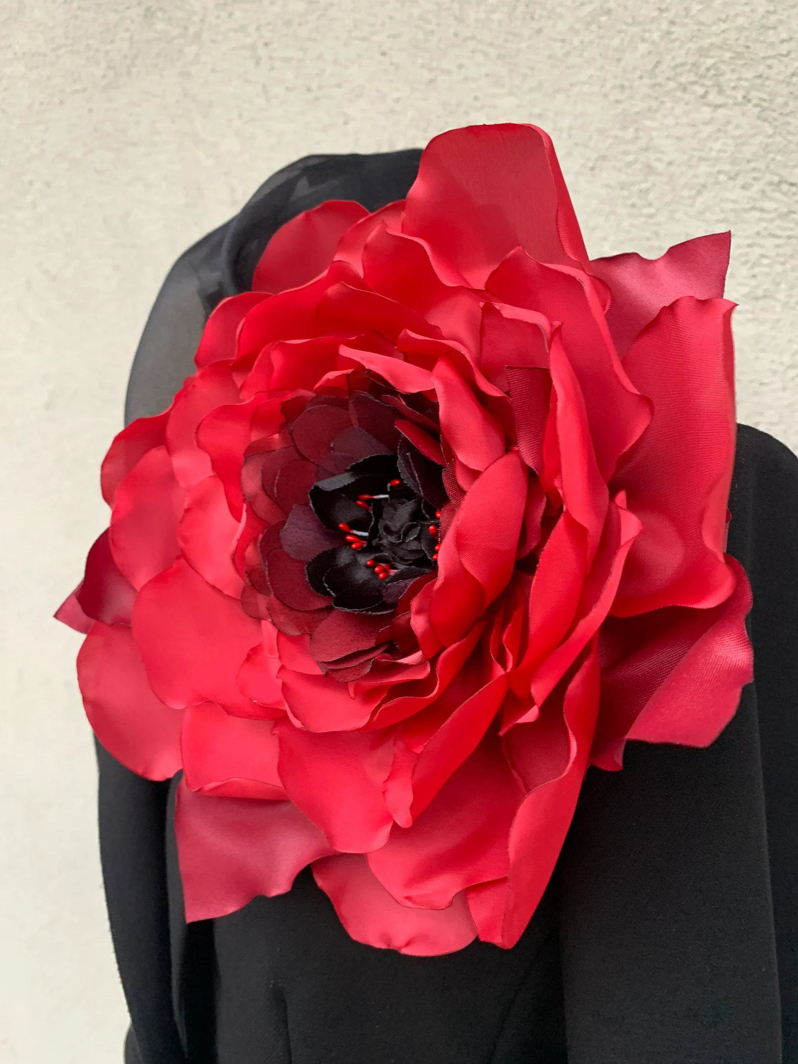 RecycledClotheShop , Extra large poppy flower brooch