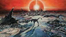 A Tyrannosaurus rex chick shivers in the cold following the asteroid impact 66 million years ago. The asteroid caused sulfur aerosols to enter the atmosphere, which led to global cooling.
