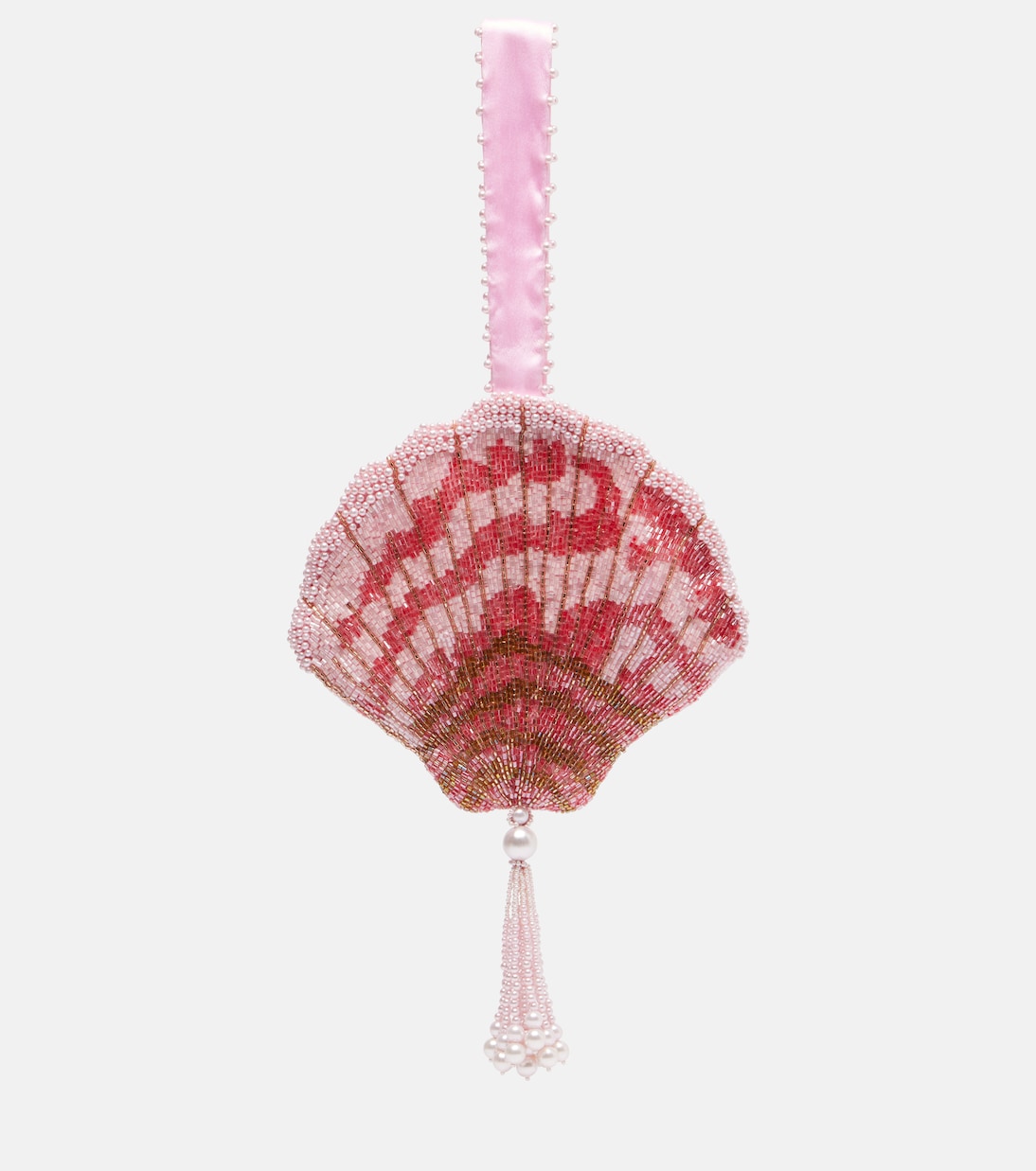 Seashell Beaded Satin Clutch