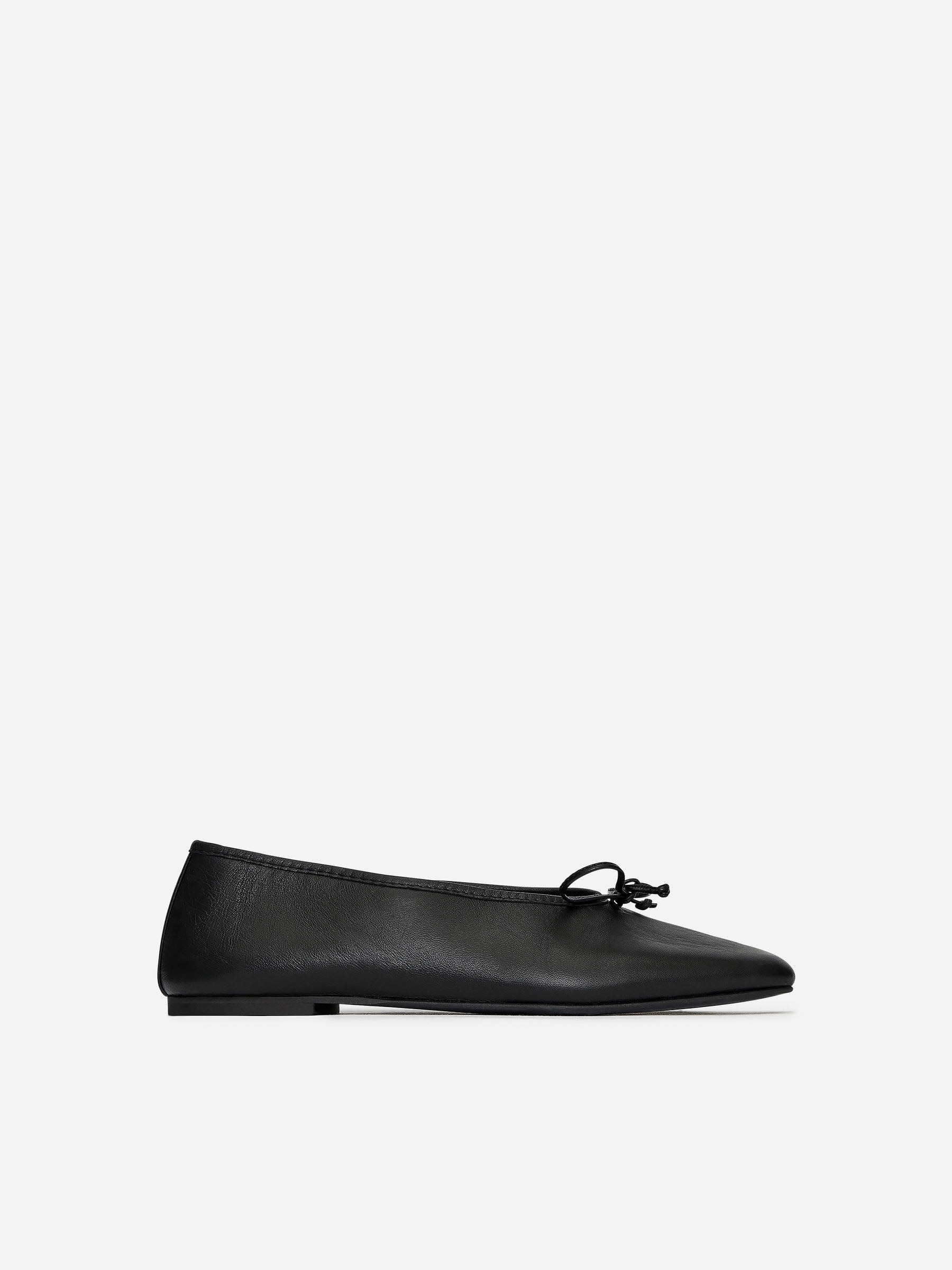Leather Ballet Flats &amp;ndash; Black &amp;ndash; Women &amp;ndash; Arket Gb
