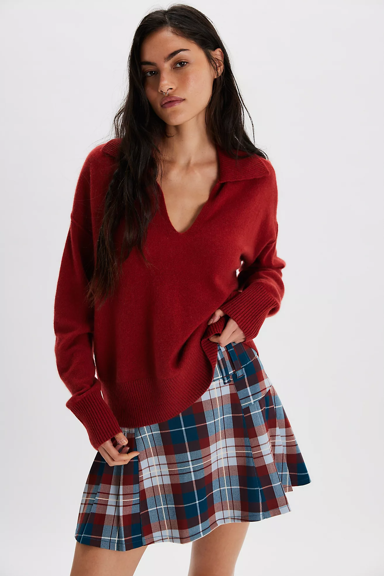 Eloura Cashmere Henley Sweater