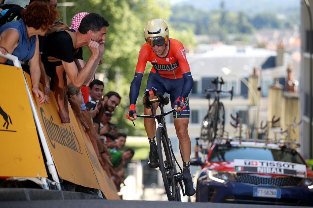 Vincenzo Nibali races to the finish