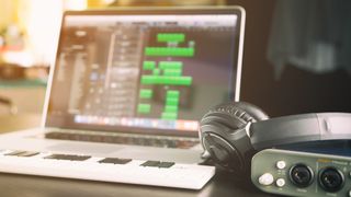 Music Home studio equipments including one of the best laptops for music production 