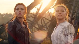 Scarlett Johansson and Florence Pugh in Black Widow.