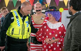 Sally Metcalfe will be the butt of the residents jokes when she is arrested in the pub