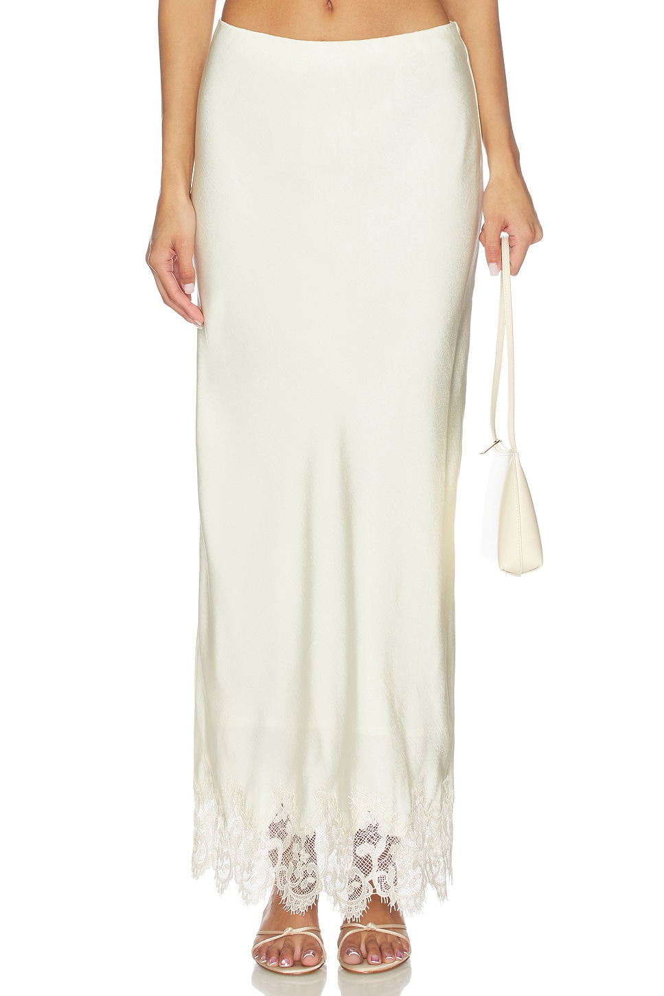 Elisan Lace Satin Midi Skirt