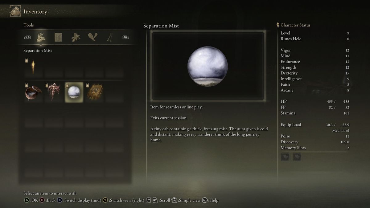 Seamless Co-op item to disconnect