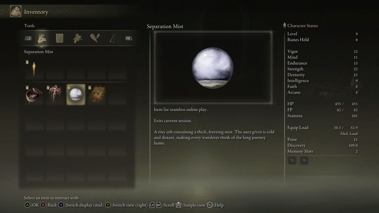 Seamless Co-op item to disconnect