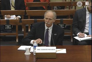 Bill Gerstenmaier, NASA's associate administrator for human exploration and operations, testifies before Congress on Dec. 10, 2014 about the Space Launch System.