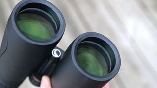 Close up of Celestron Nature DX ED 12x50 binoculars