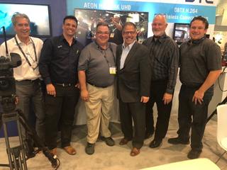 From left to right:Newlin Warden, Broadcast Technologies & Services - JP Delport, DTC VP Sales - Ed Filomia, Sr. Director, Broadcast Services, The HEAT Group, The Miami HEAT and American Airlines Arena – Juan Navarro, DTC CEO - David Vickery, Director, Broadcast Services - Blake Engman, Manager, Broadcast Services