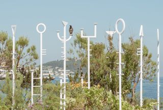Studio Ossidiana's floating garden with sculptural mini totems