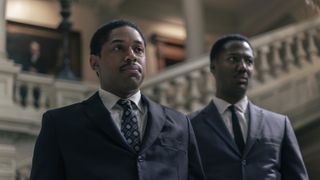 Kelvin Harrison Jr. and Hubert Point-Du Jour as Dr. Martin Luther King jr. and Ralph Abernathy in Genius: MLK/X episode 1