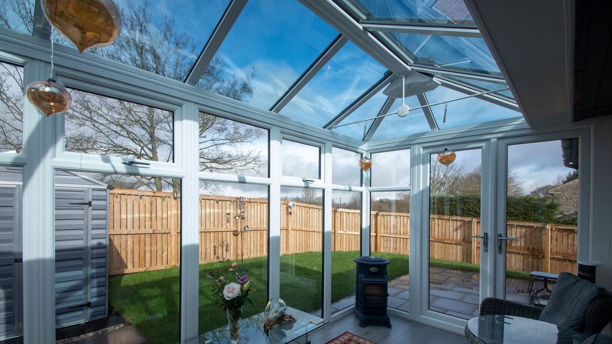 glass roof of conservatory