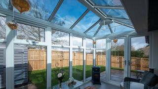 glass roof of conservatory