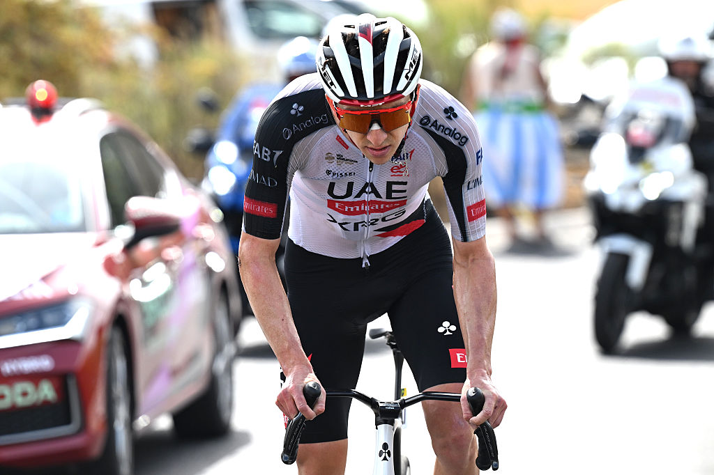 Kevin Vermaerke (UAE Team Emirates XRG) during stage 14 of the 2026 Vuelta a Espa&amp;ntilde;a. Photo by Tim de Waele/Getty Images)