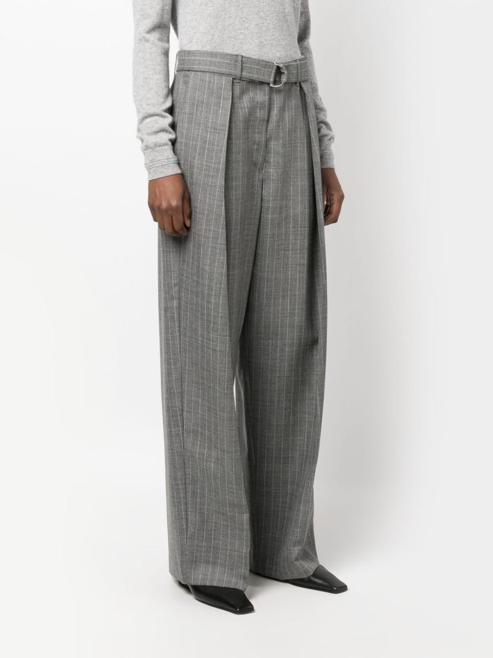 Pinstripe-Pattern Wool Trousers