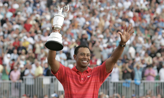 Tiger Woods with the claret jug in 2006
