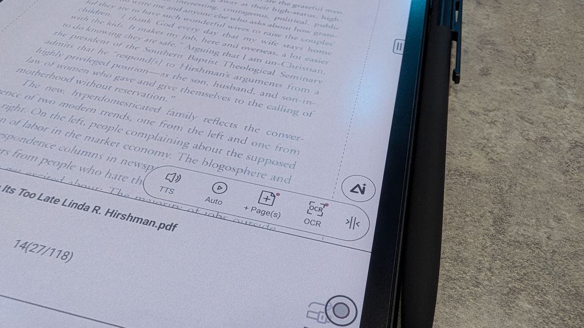 Onyx Boox Note Air 5 native OCR feature