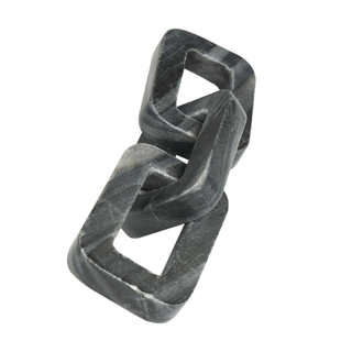 A set of gray marble geometric links