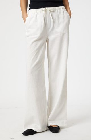 Cotton 
Linen Wide Leg Pants