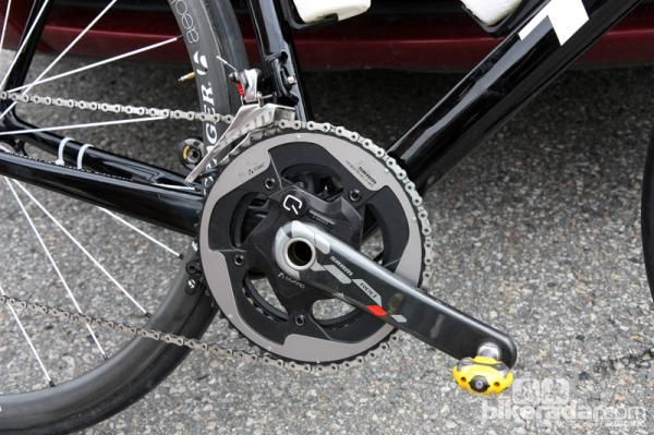 A new SRAM Red power meter for Joe Dombrowski (Bontrager-Livestrong).