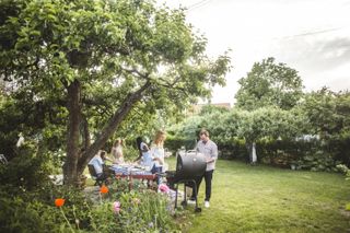 A Family bank holiday get together in a garden