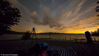 Photographer Shreenivasan Manievannan captured this stunning view of a Perseid meteor streaking across the sky near Lake Jocassee in South Carolina on Aug. 12, 2015 during the peak of the Perseid meteor shower.