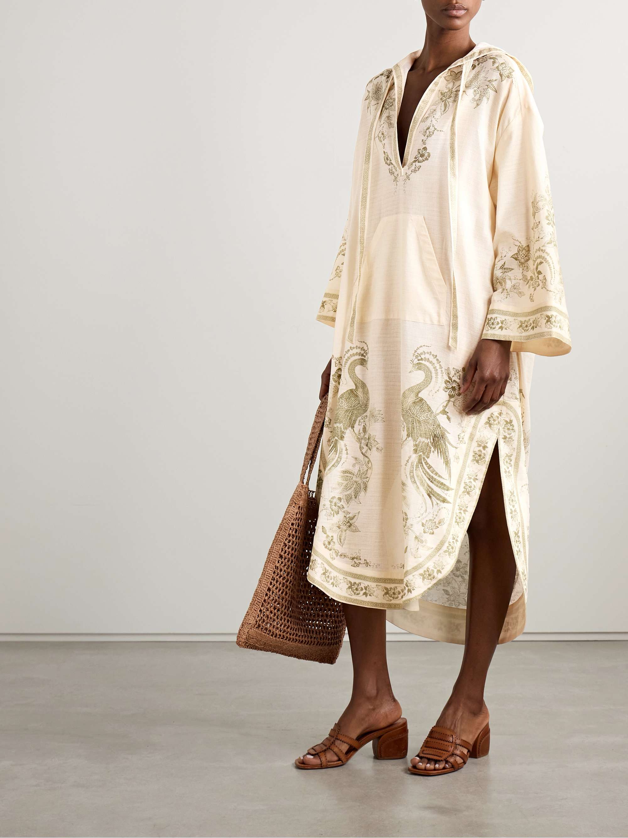 Ascension Hooded Printed Cotton-Voile Midi Dress