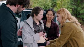 Mel checks a pregnant woman who has been in an accident in Virgin River season 6