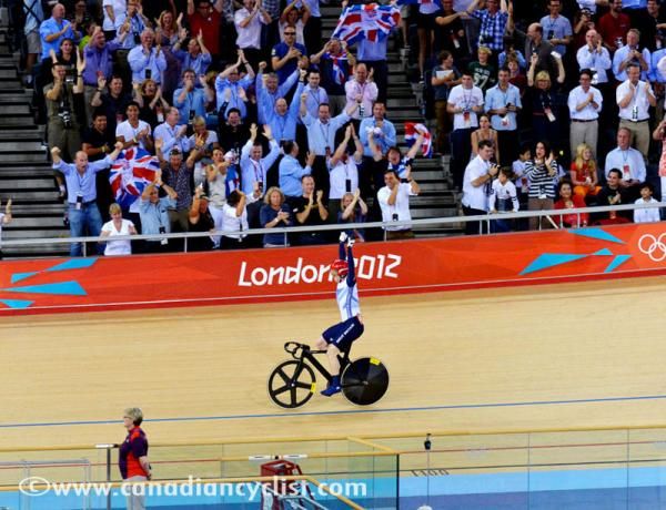 Jason Kenny takes in the victory with the support of his home crowd
