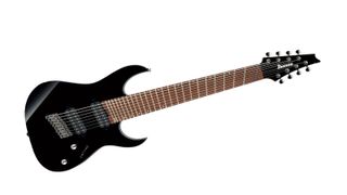 Best 8-string guitars: Ibanez RGMS8 Iron Label Multi-Scale