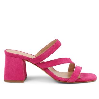 Pink block heels 
