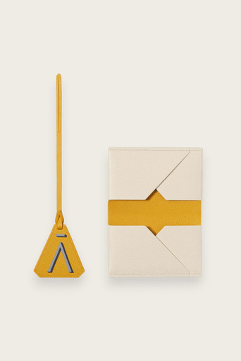 Leather Charm and Card Holder Set - Sun