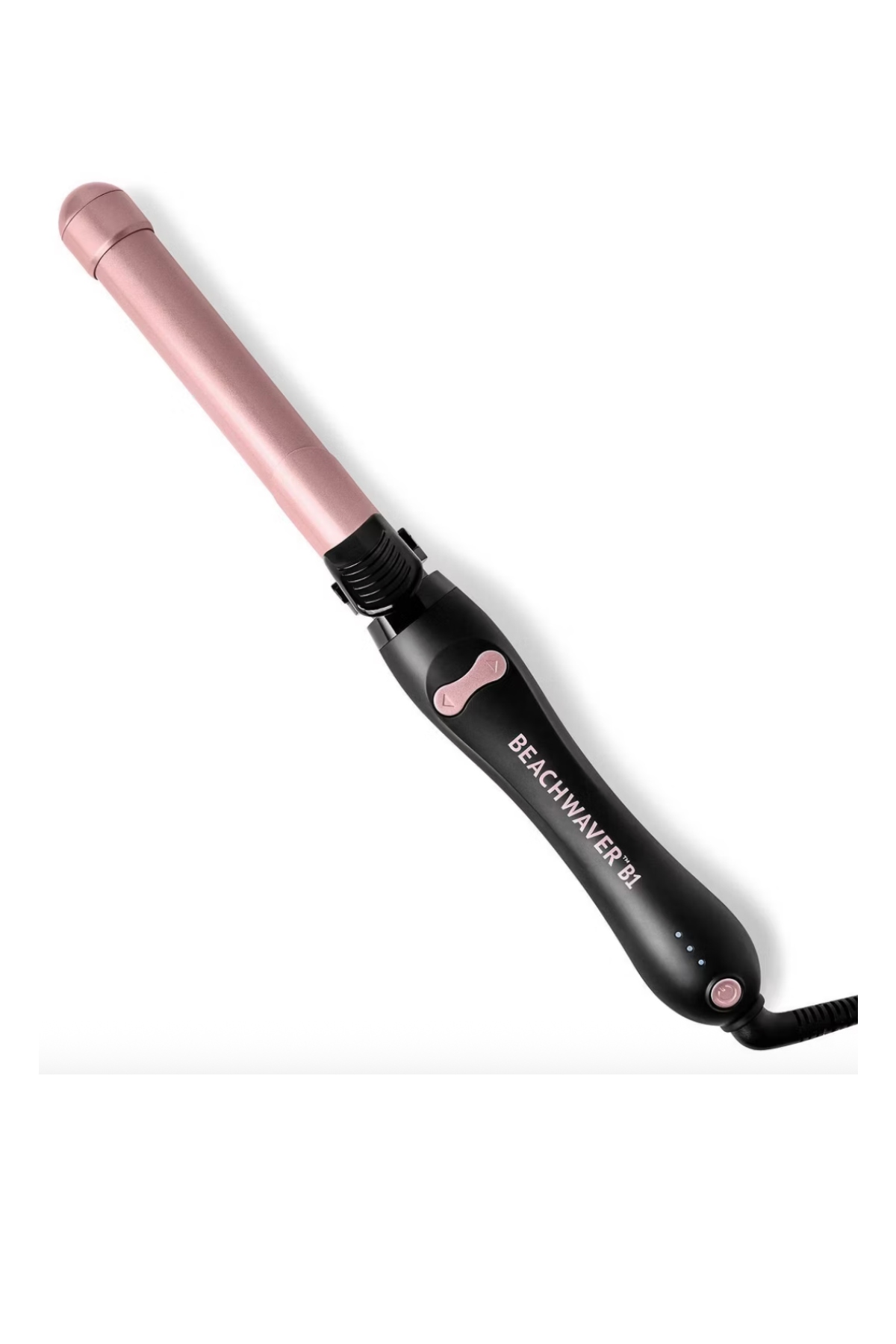 a pink and black curling wand
