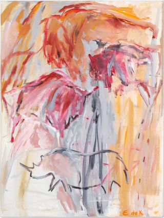 Elaine de Kooning, Red Oxide Grotto (Cave #175), 1988, acrylic on canvas