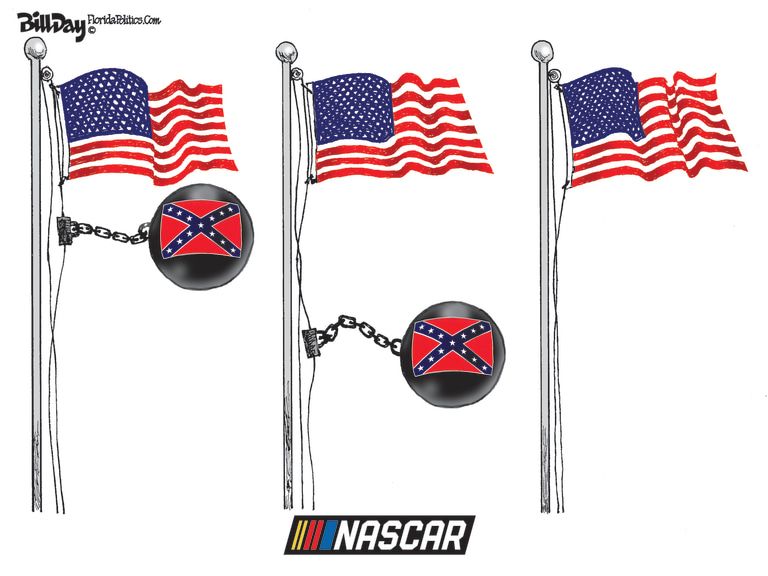 Editorial Cartoon U.S. NASCAR confederate flag