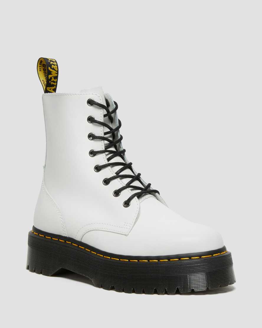 Dr. Martens Jadon Boot Smooth Leather Platforms in White