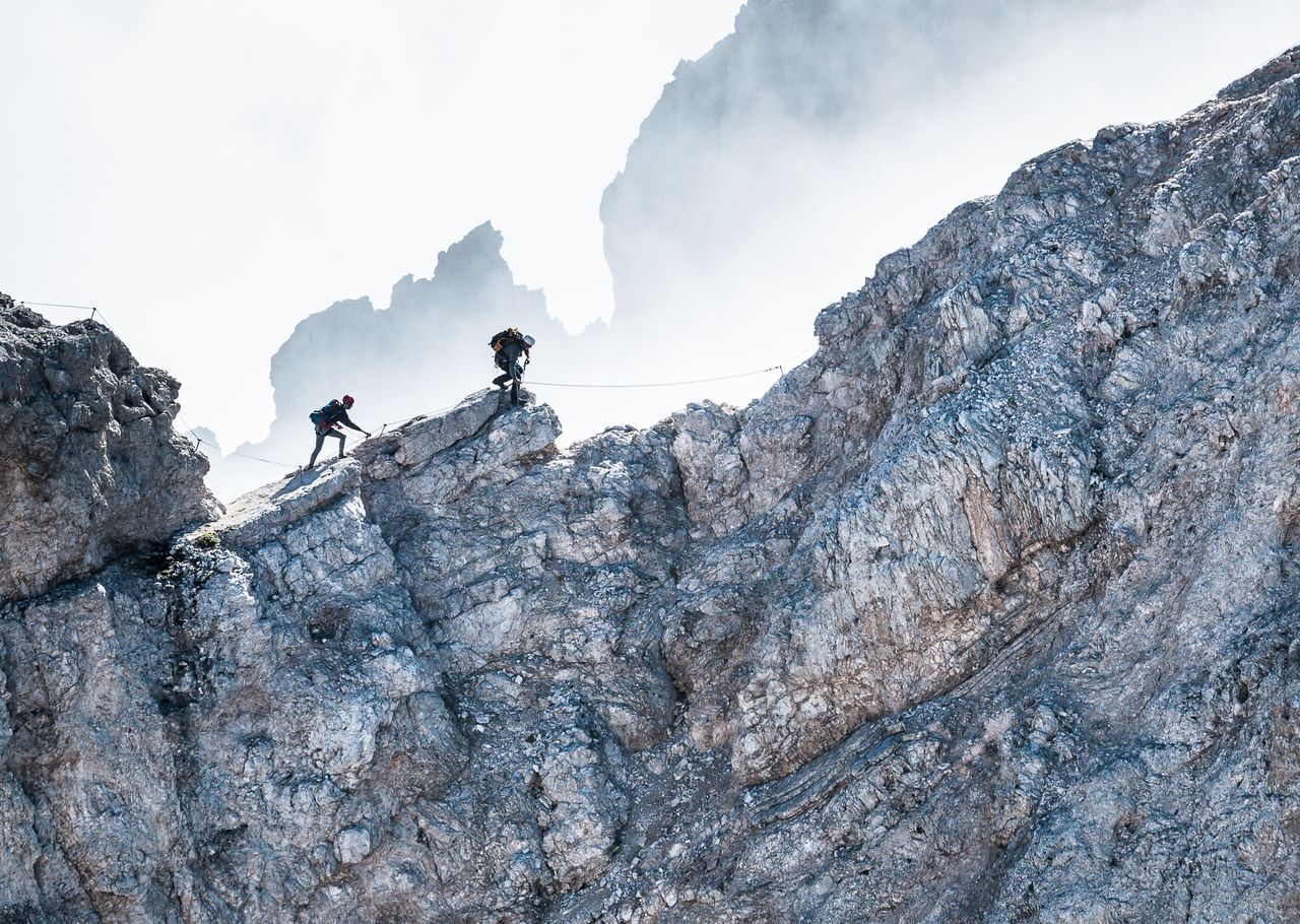 Rock climbers in Italy