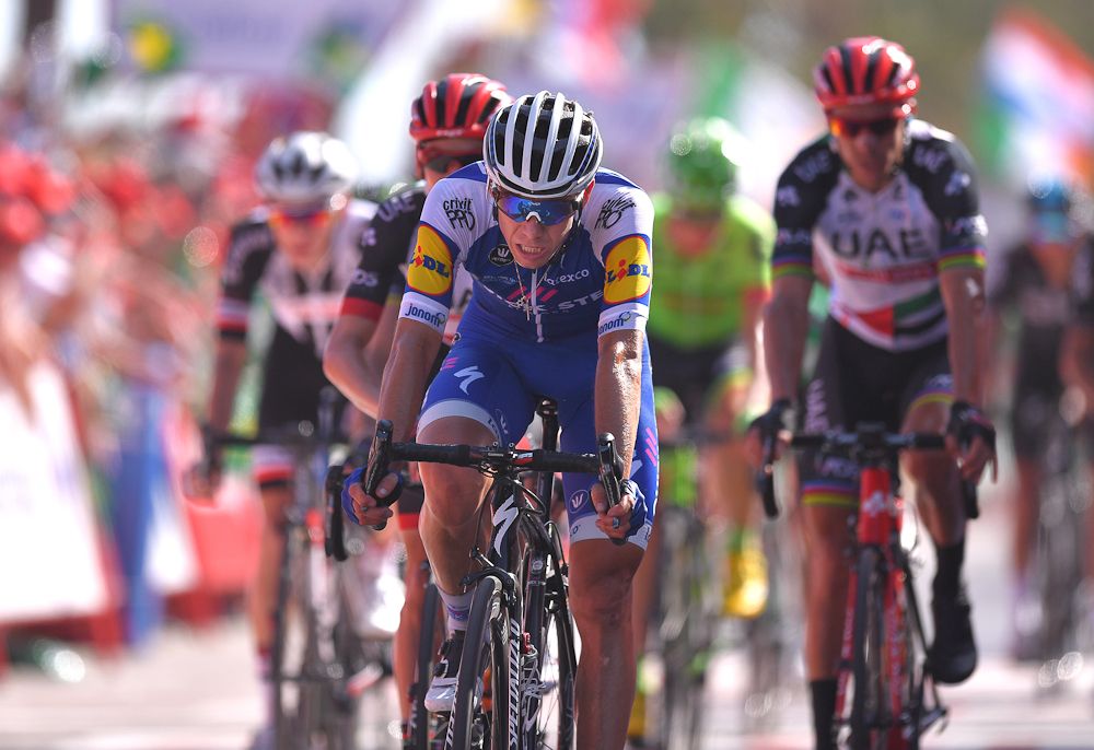 David de la Cruz finishes stage 6 at the Vuelta