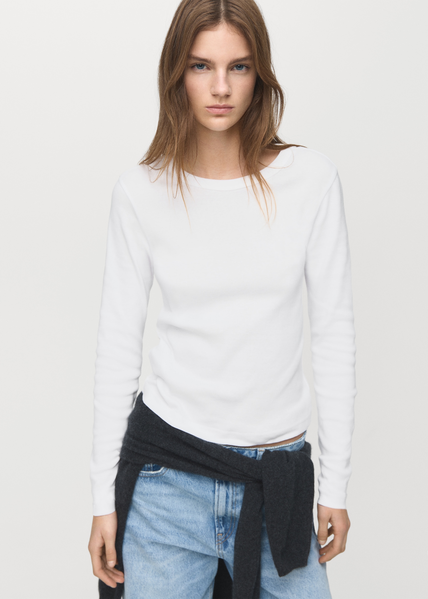 Long Sleeve Cotton T-Shirt - Women | Mango United Kingdom