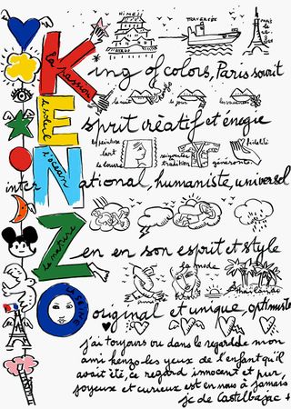Drawing by Jean-Charles de Castelbajac for the catalogue of the Kenzo Takada Collection auction at Artcuria